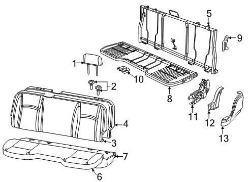 2023 Ram 1500 Rear Seat Components Diagram 4 - Thumbnail