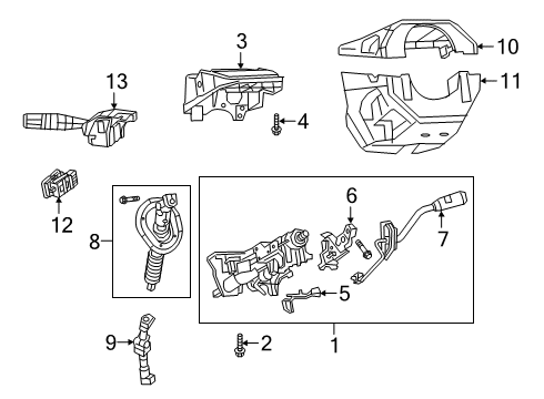 2022 Ram 2500 Steering Systems, Internal Components, Shroud, Switches Diagram 4 - Thumbnail
