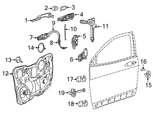 2021 Jeep Cherokee Handle, Outside, Pearl White Diagram for 1SZ26PWQAH