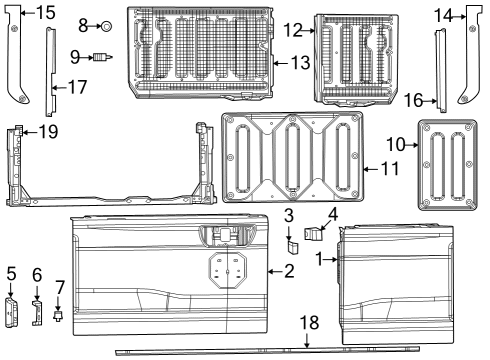 2023 Ram 1500 Tail Gate Diagram 1 - Thumbnail