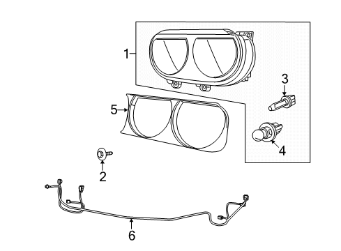 2022 Dodge Challenger Headlamp Components Diagram 1 - Thumbnail