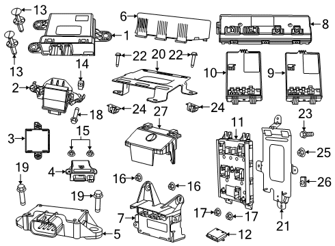 2021 Ram 1500 Headlamp Assembly, Black Bezel, Front Passenger Side Diagram for 68533274AB
