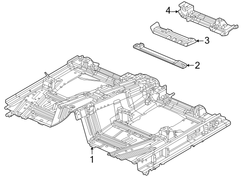 2022 Jeep Grand Cherokee Floor Pan, Front Diagram for 68409813AG