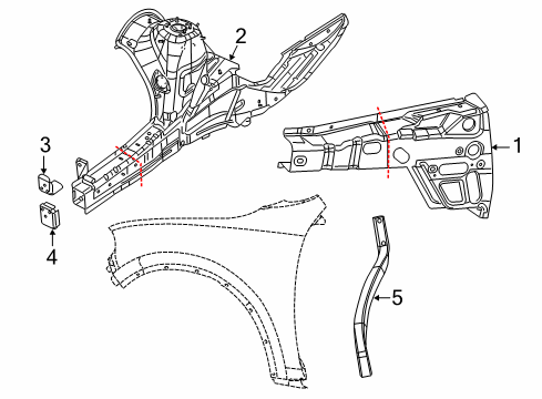 2023 Dodge Durango Structural Components & Rails Diagram