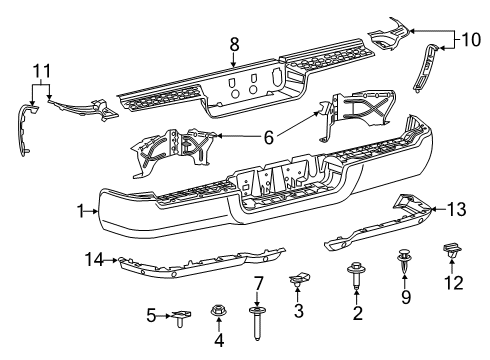 2023 Ram 3500 Bumper & Components - Rear Diagram
