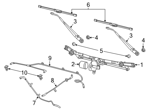 2023 Jeep Gladiator Wiper & Washer Components Diagram
