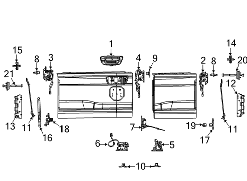 2020 Ram 1500 Lower Latch, Rear Driver Side Diagram for 68320032AI