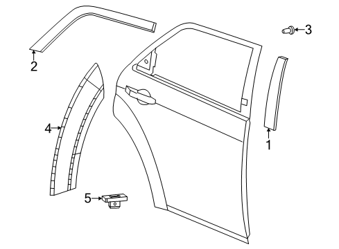 2021 Dodge Charger Exterior Trim - Rear Door Diagram