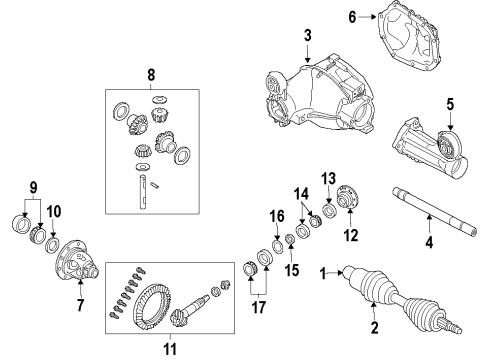 2021 Ram 1500 Classic Front Axle Shafts & Differential Diagram