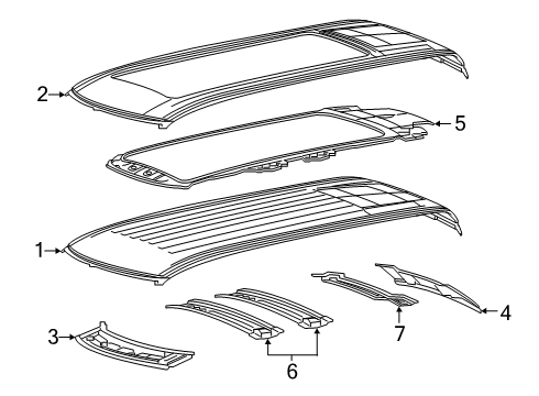 2023 Ram 1500 Roof & Components Diagram 1 - Thumbnail