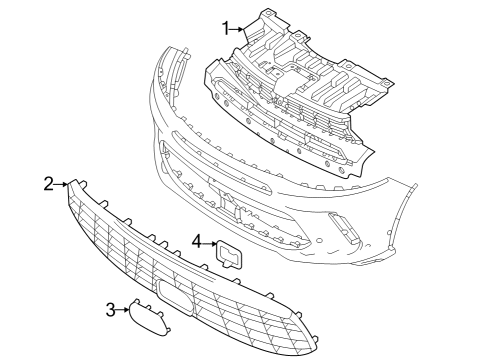 2024 Dodge Hornet Grille Diagram for 7SA17U00AA