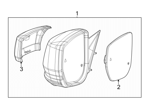 2022 Jeep Grand Cherokee Mirror Assembly, Black Diagram for 68552271AB