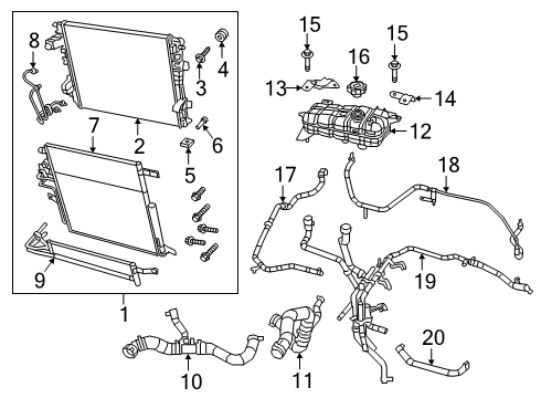 2021 Ram 1500 Outlet Hose, Upper Diagram for 68268584AE