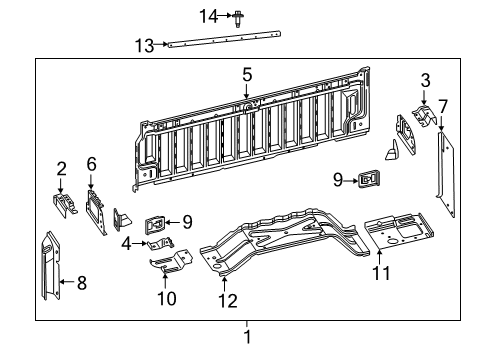 2023 Ram 1500 Front & Side Panels Diagram 1 - Thumbnail