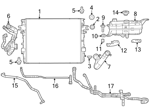 2023 Jeep Grand Wagoneer Upper Hose Diagram for 68501897AB