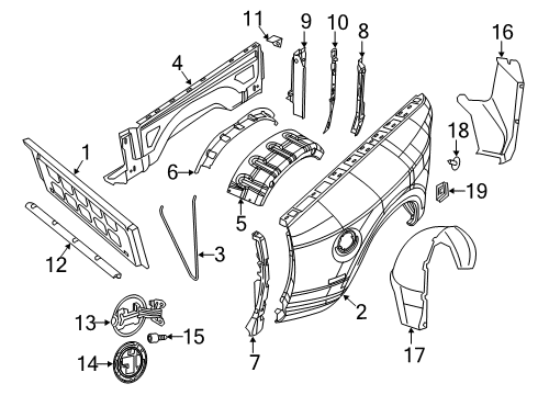 2021 Ram 3500 Front & Side Panels Diagram 1 - Thumbnail