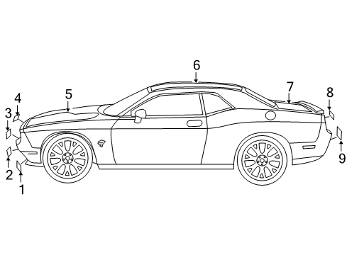 2022 Dodge Challenger Stripe Tape Diagram 3 - Thumbnail