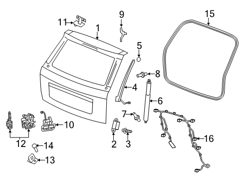 2022 Dodge Durango Gate & Hardware Diagram