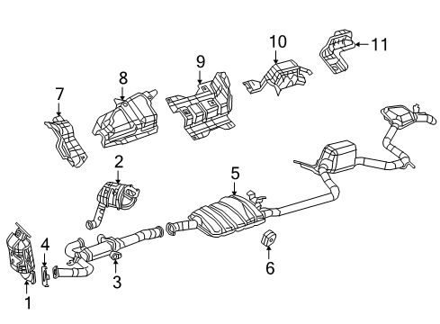 2021 Chrysler Pacifica Heat Shield Diagram for 68477639AA