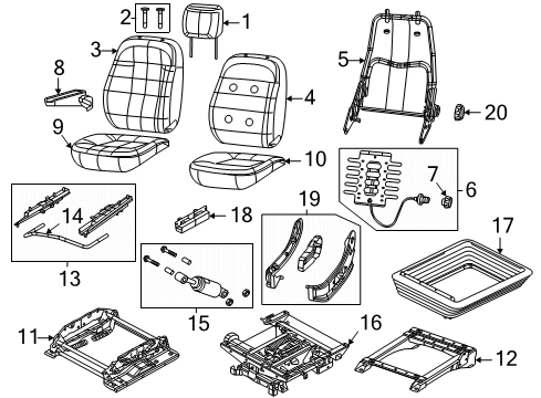 2022 Ram ProMaster 2500 Driver Seat Components Diagram 2 - Thumbnail