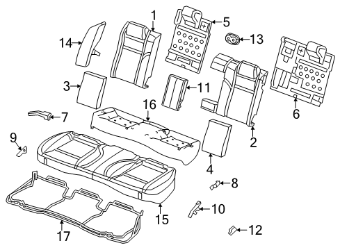 2023 Dodge Charger Rear Seat Components Diagram 1 - Thumbnail