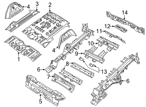 2022 Ram ProMaster City Rear Floor & Rails Diagram