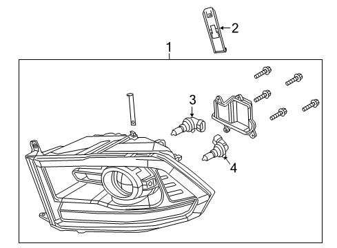 2023 Ram 1500 Classic Headlamp Components Diagram 1 - Thumbnail