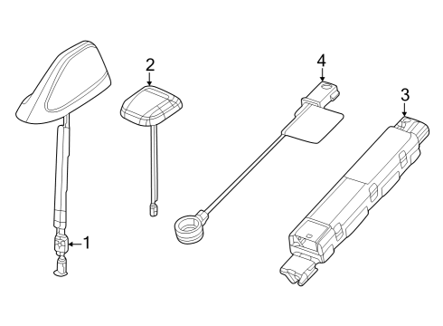 2024 Jeep Grand Cherokee Antenna, Atlantic Blue Diagram for 7EC80MBJAA