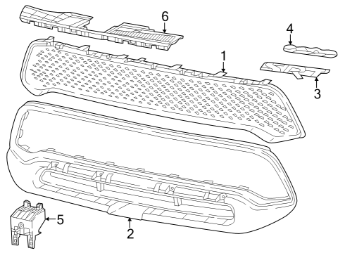 2019 Dodge Durango Sight Shield, Front Upper Diagram for 5113714AC
