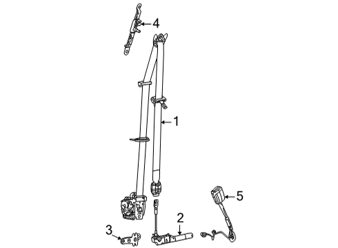 2021 Jeep Grand Cherokee L Lap & Shoulder Belt, Black, Front Driver Side Diagram for 6YH851T5AE