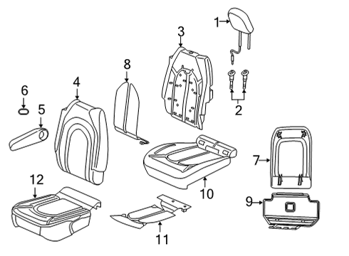 2021 Chrysler Voyager Armrest, Center Driver Side Diagram for 5SK811K5AD