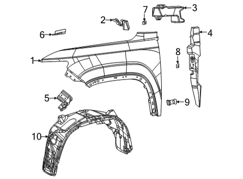 2024 Jeep Wagoneer L Fender, Front Diagram for 68419787AE