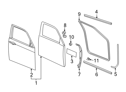 2023 Dodge Charger Door & Components Diagram 1 - Thumbnail