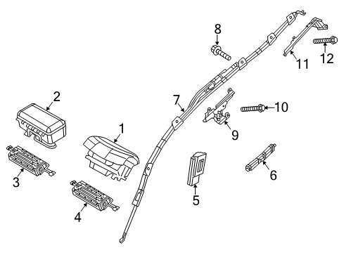 2018 Jeep Cherokee Inflator Curtain Diagram for 68371576AD
