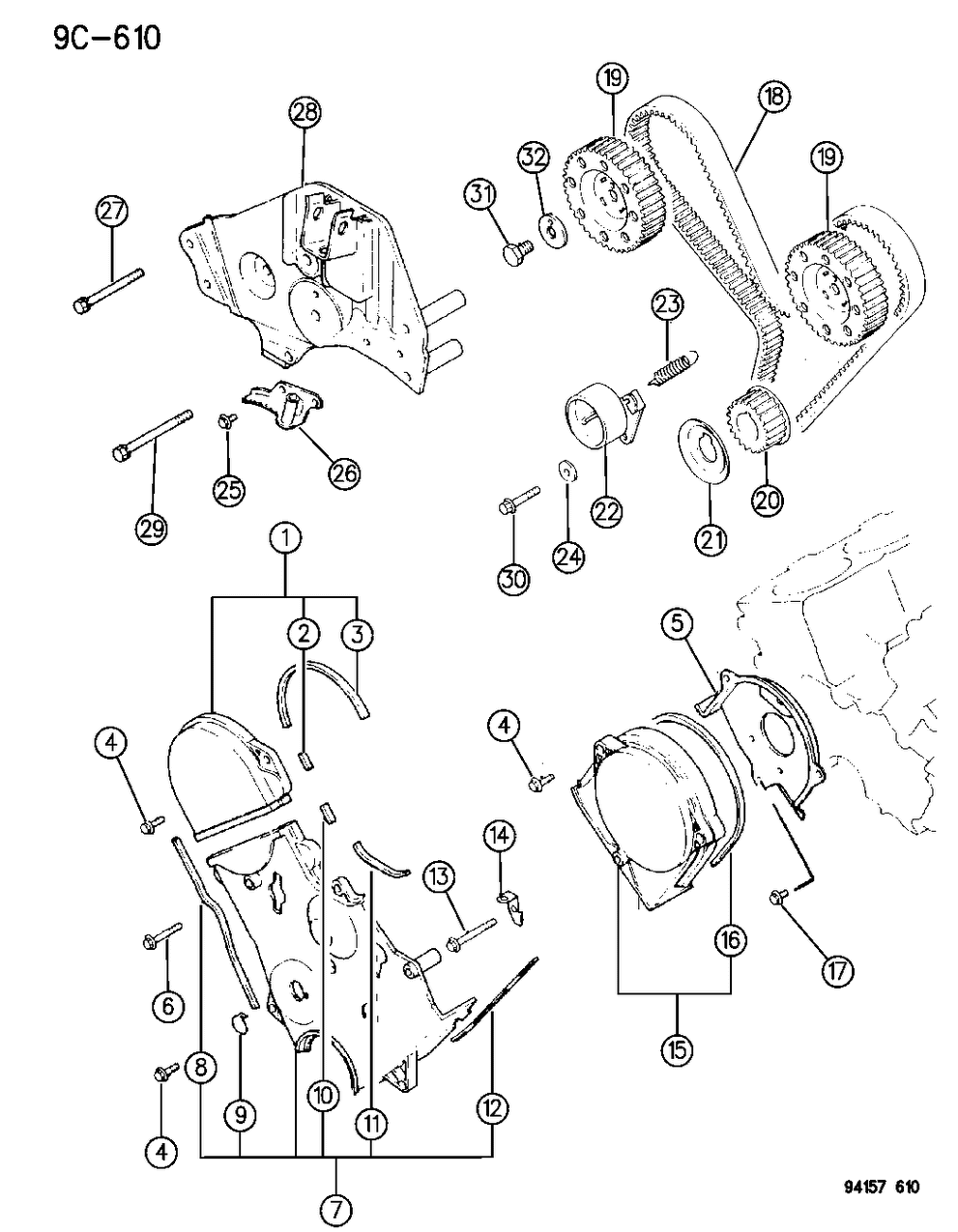Mopar MD175541 Timing Cover, Upper Outer
