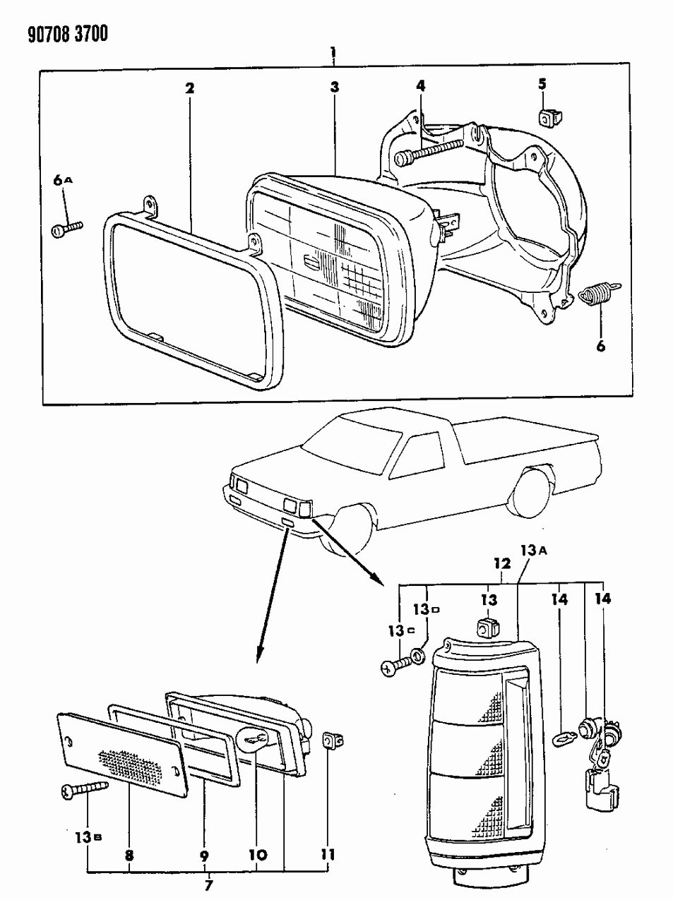 Mopar MB527083 Combination Lamp Assy, White