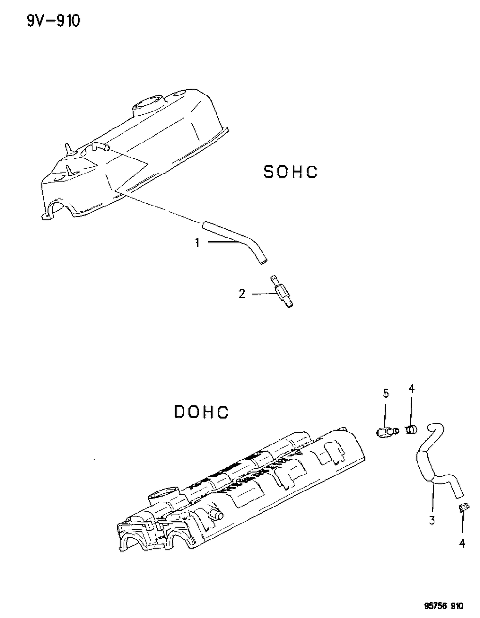 Mopar MD147562 Hose, PCV Valve, Single Cam