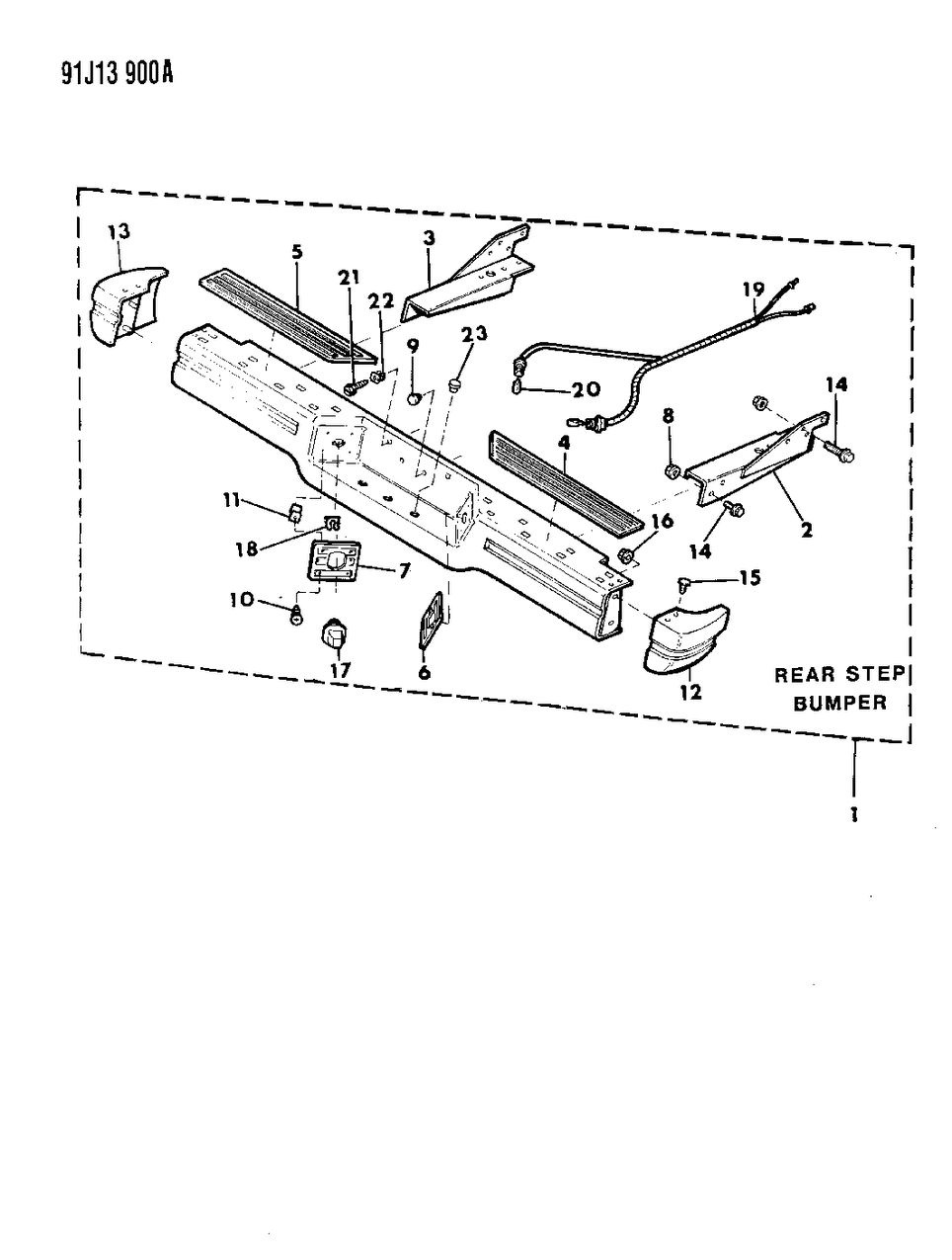 Mopar 52001707 End Cap, Black, Rear