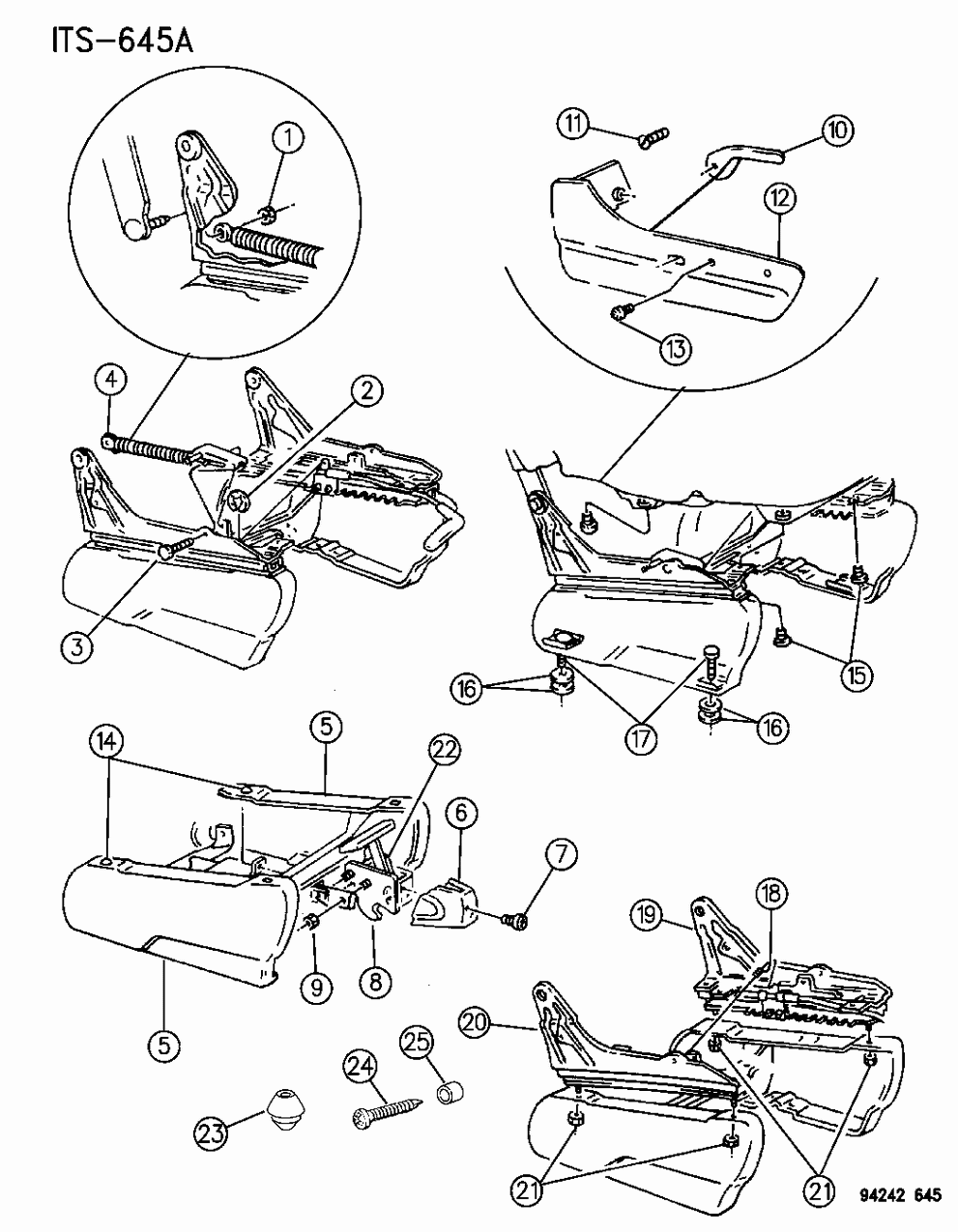 Mopar 4705576 Recliner, Front Seat, Right
