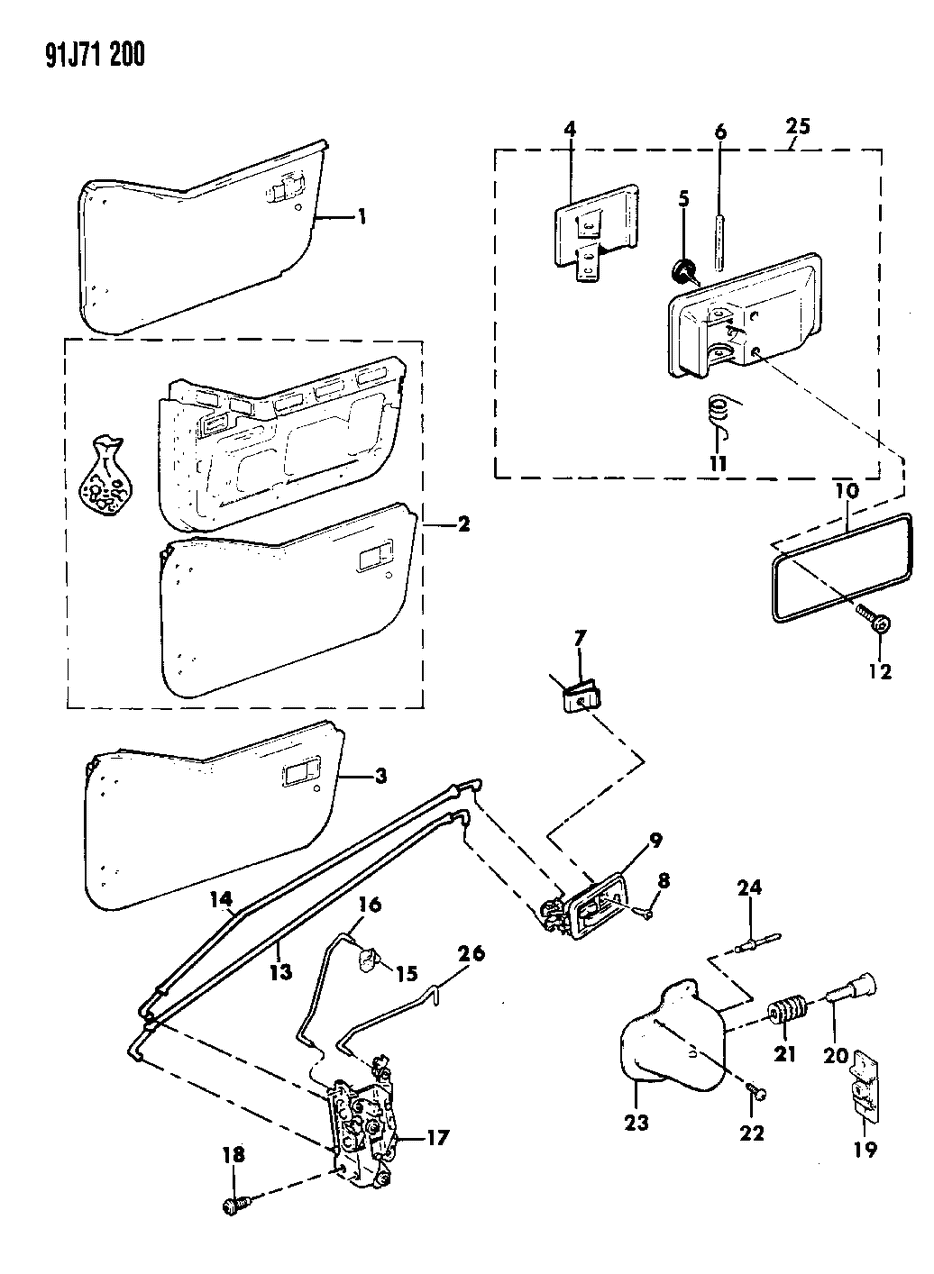 Mopar 55074770 Rod, Locking Lever To Latch