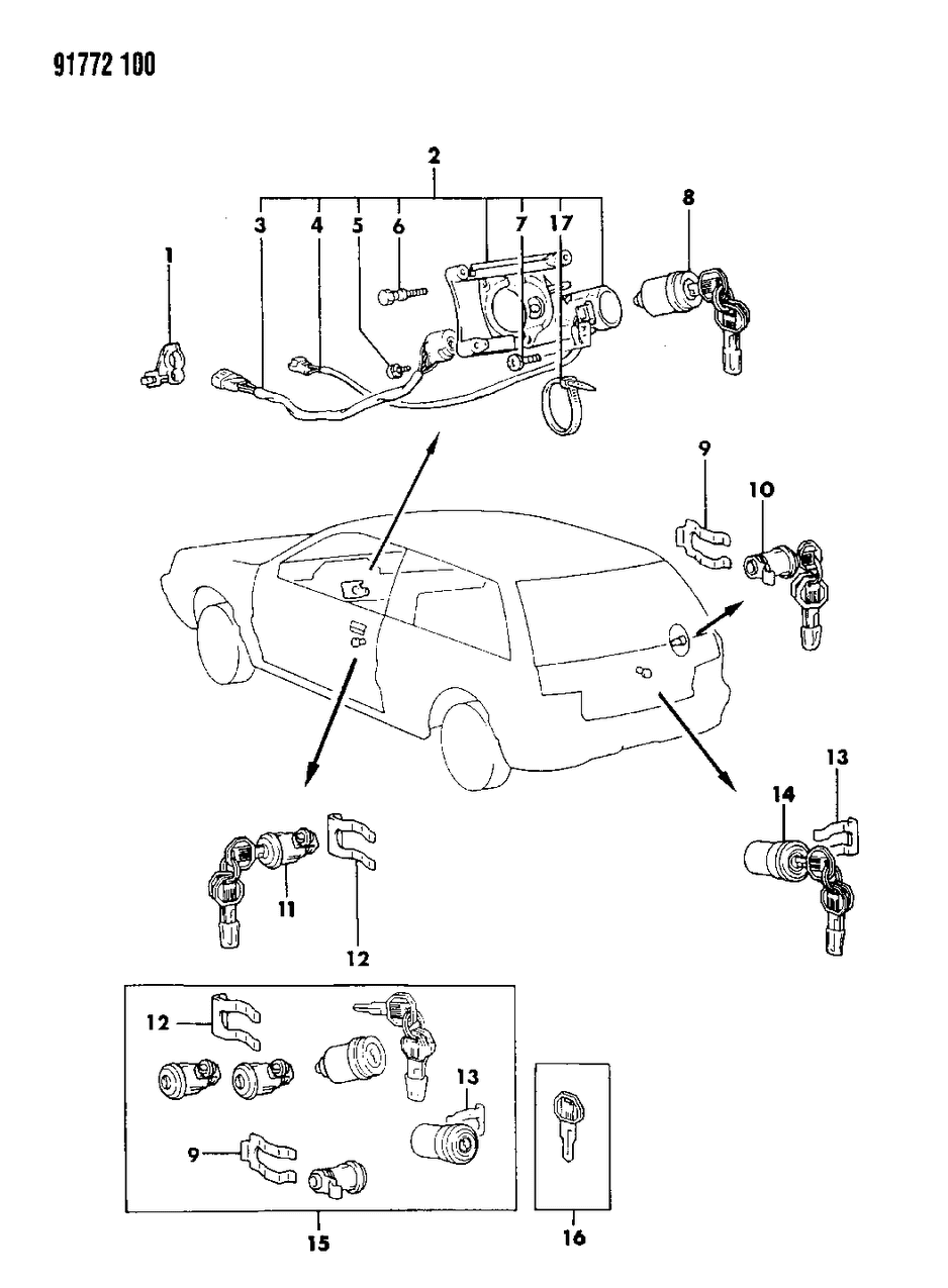 Mopar MB574778 Lock Cylinder