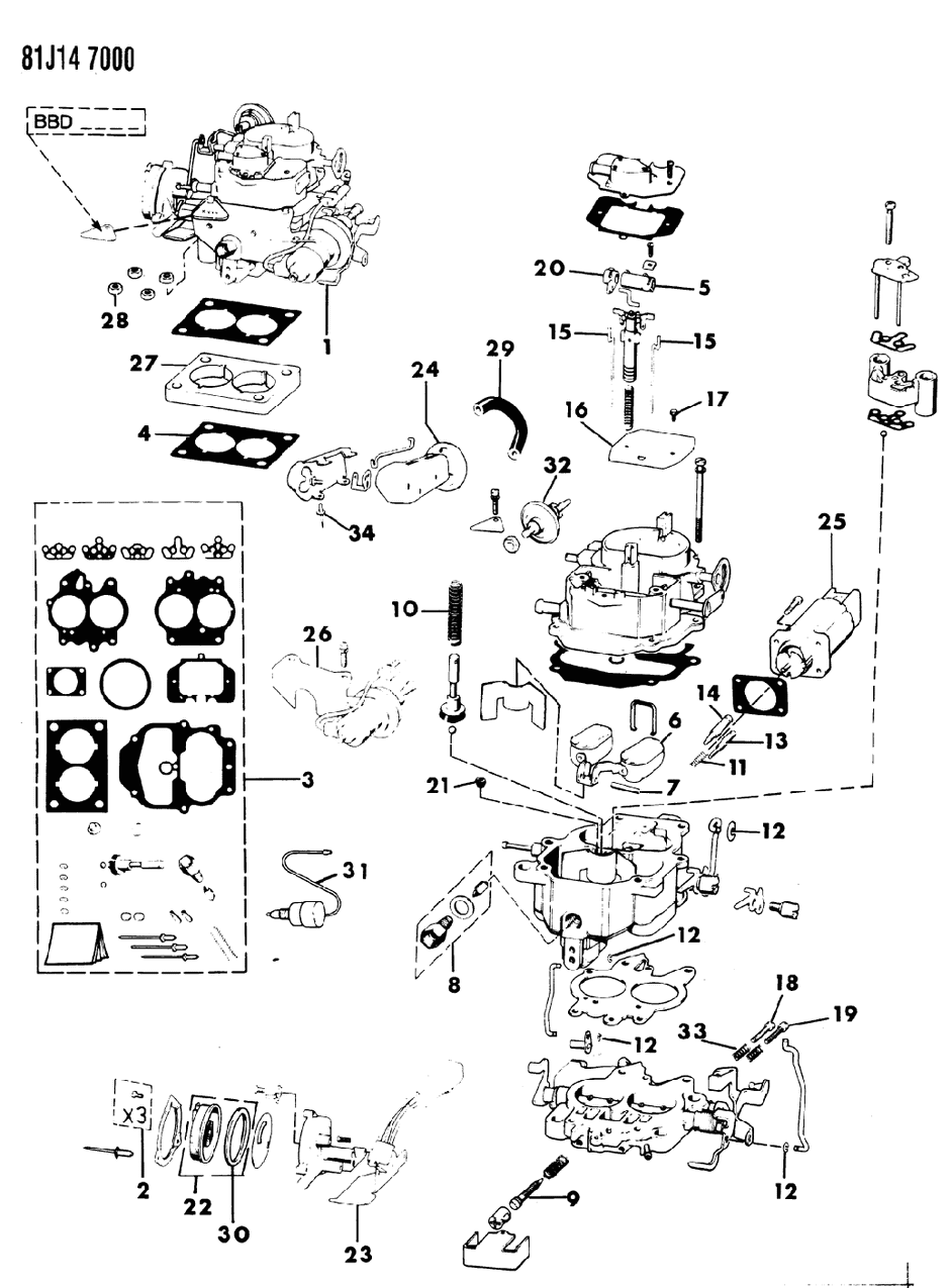 Mopar J3235405 Gasket, Carburetor To Intake Manifold
