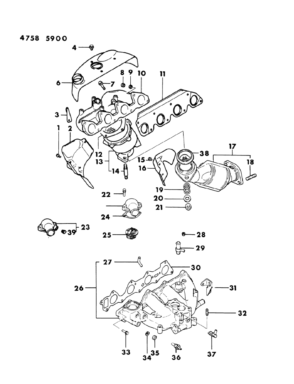 Mopar MD025614 Gasket, Exhaust Manifold Lower To Upper