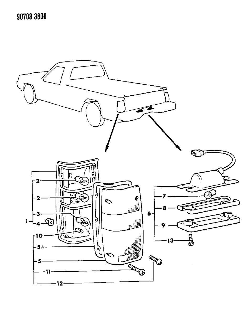 Mopar MB527093 Tail Lamp Assembly