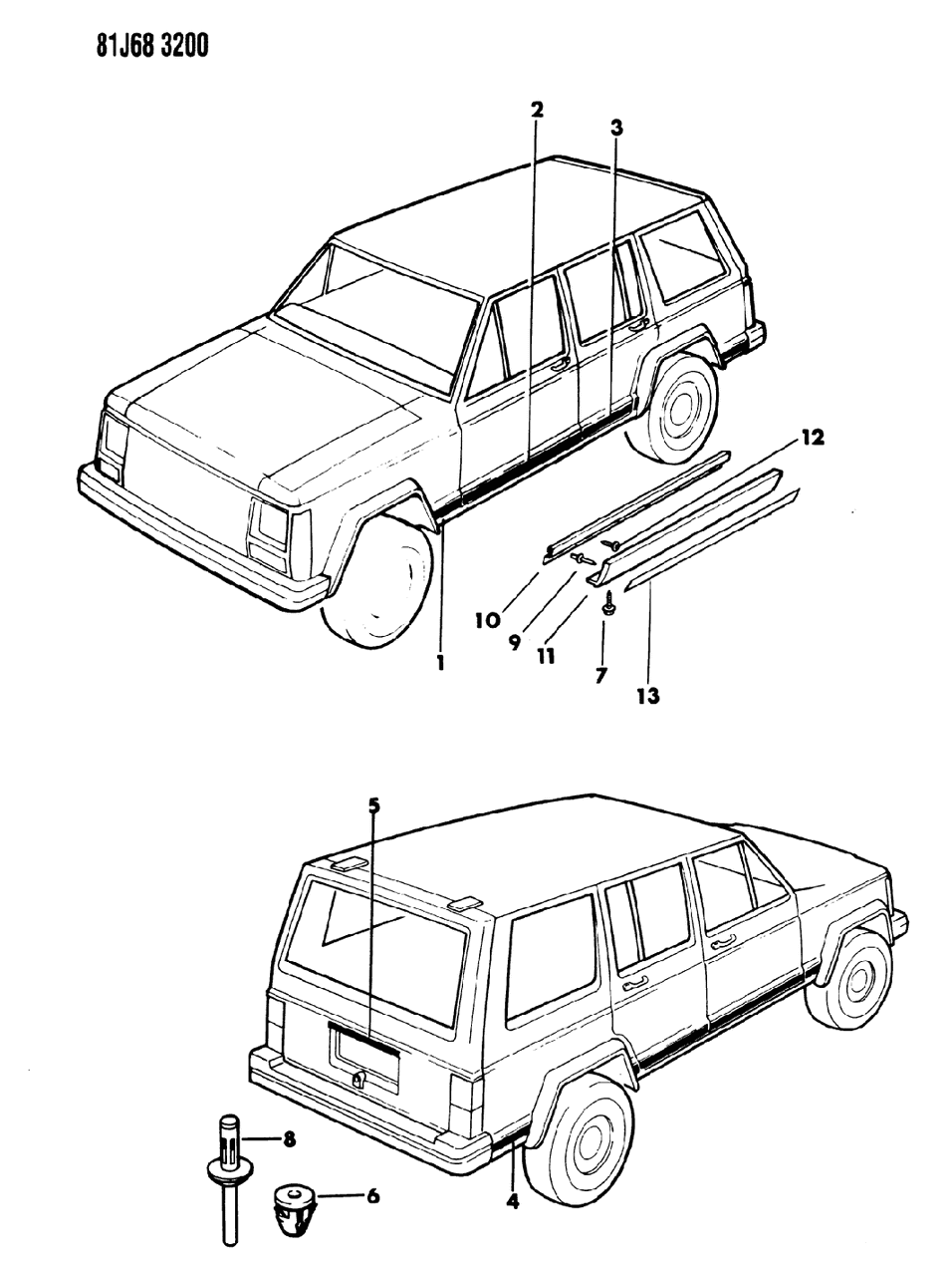 Mopar 55003170 Moulding, Door, Rear