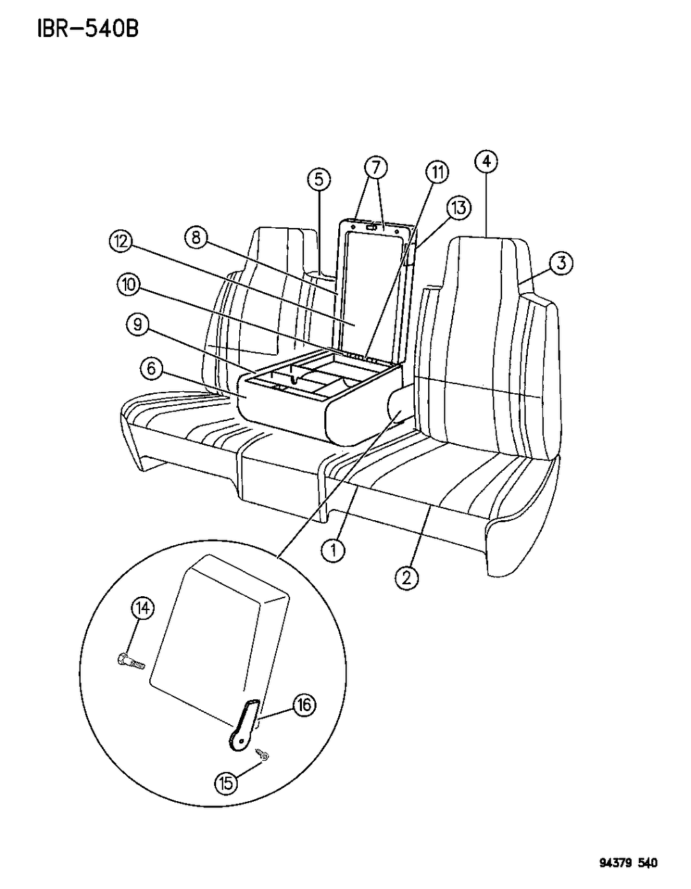Mopar MT93RDS Back, W/Spring, Frame, Pad And Cover, Front