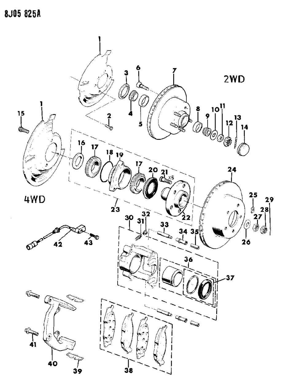 Mopar 56003678 Sensor, Anti-Lock Brake, Front (Bracket 56026766-7) 1991