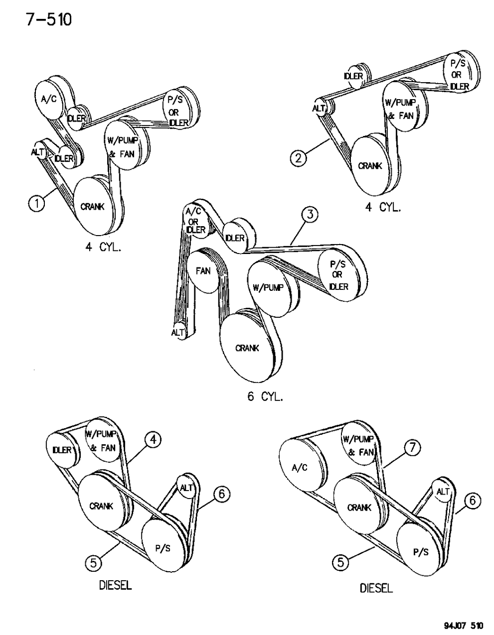 Mopar 4864599 Belt, Serpentine, 2.5L Engine