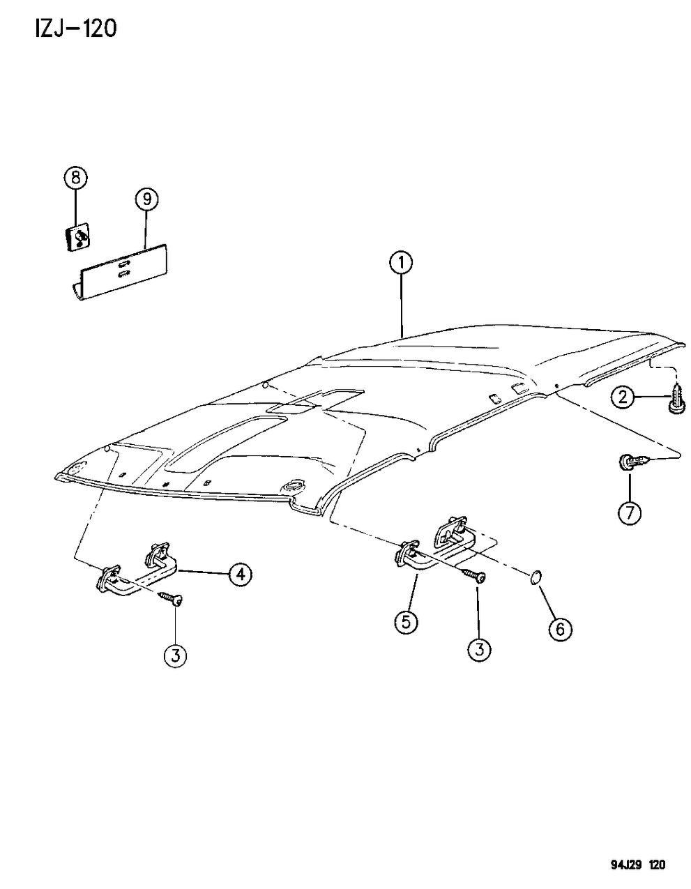 Mopar 5EC44RV4 Headliner Assembly, Champagne