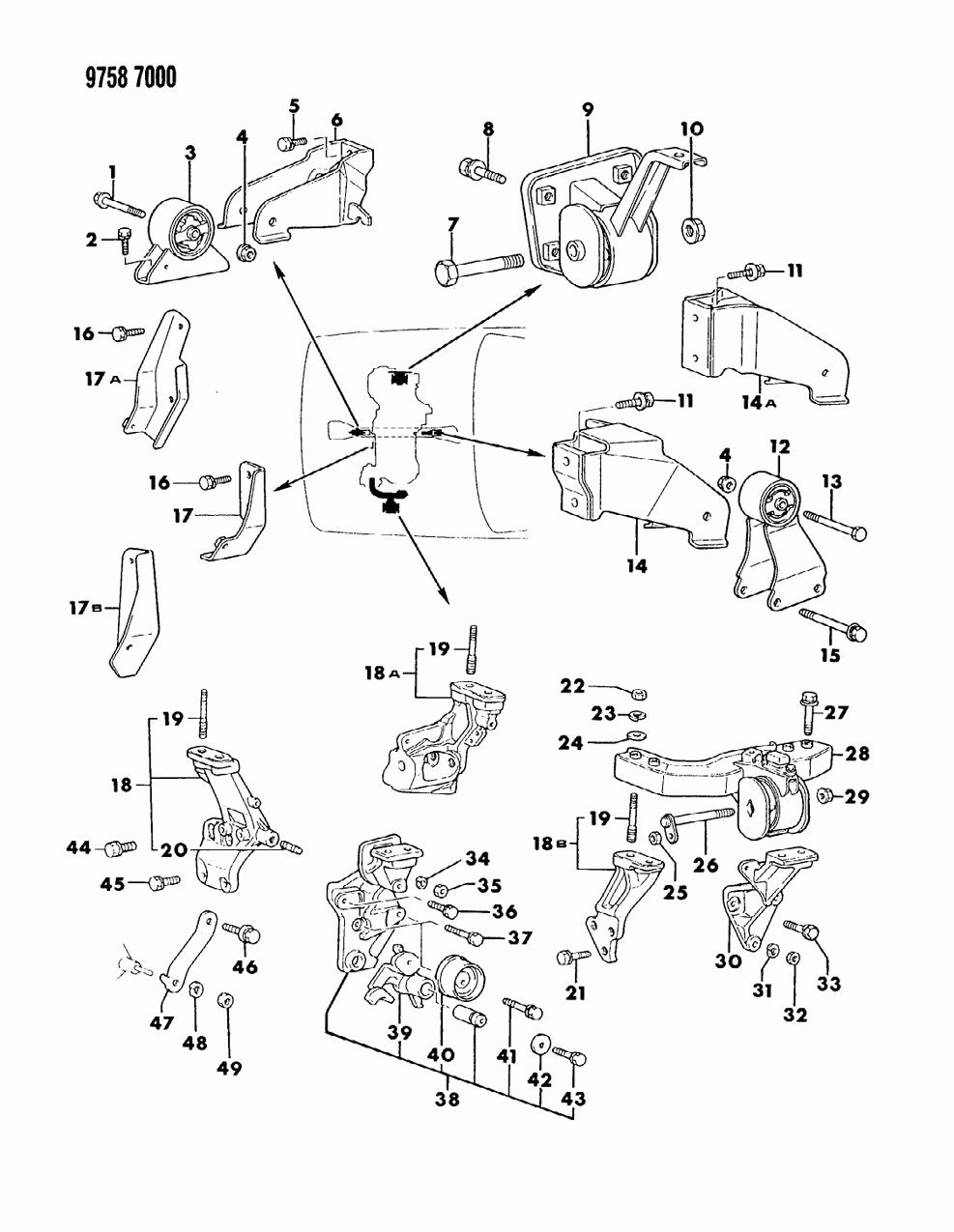 Mopar MB436670 Front Mount, Passenger Side